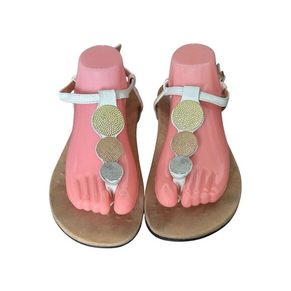 VIONIC Lizbeth T-Strap White Sandals Size 9 - Picture 5 of 10